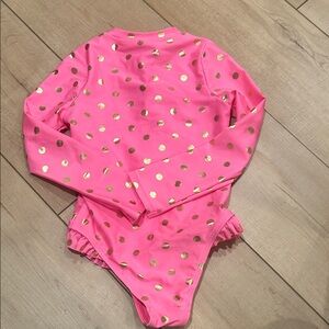 Wonder Nation Pink and Gold Dotted Bodysuit girls 5t swimsuit